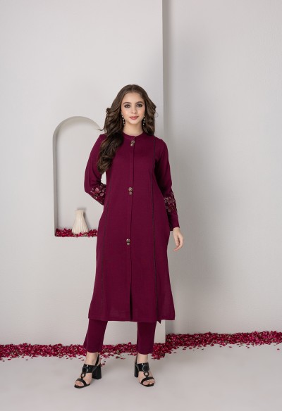 MAGENTA KNITTED KURTA SET